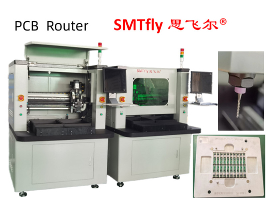 Máquina de enrutador de PCB con intercambiador deslizante de dos vías y herramienta de separador automático