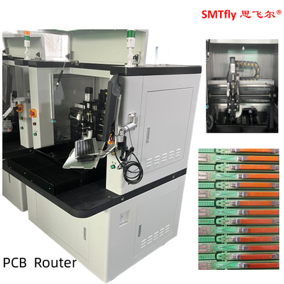 Máquina de enrutador de PCB con intercambiador deslizante de dos vías y herramienta de separador automático